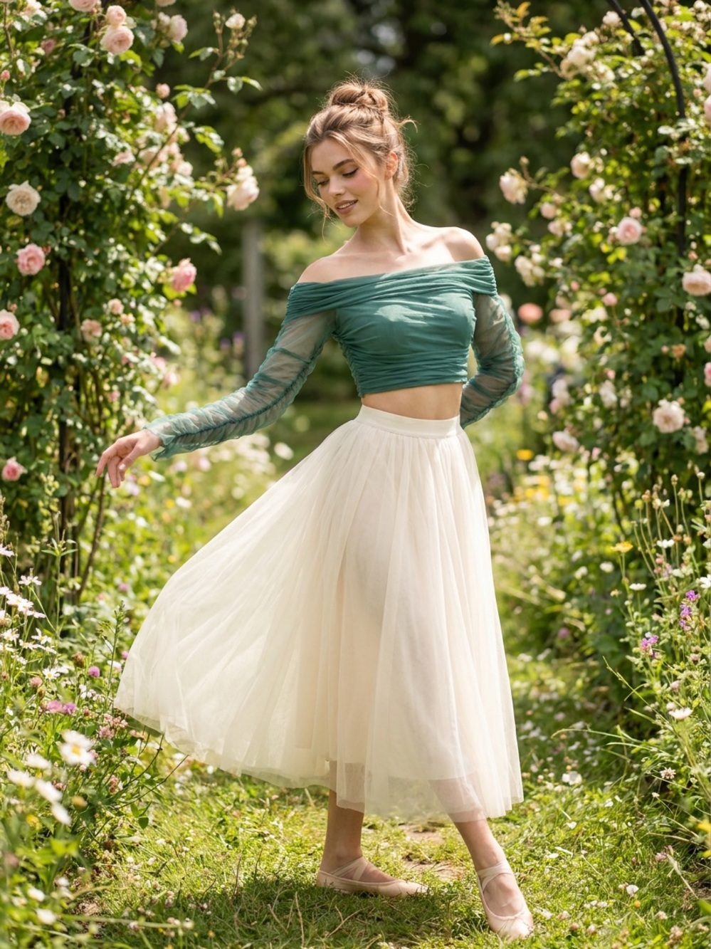 ZARA Enchanted Moss Top